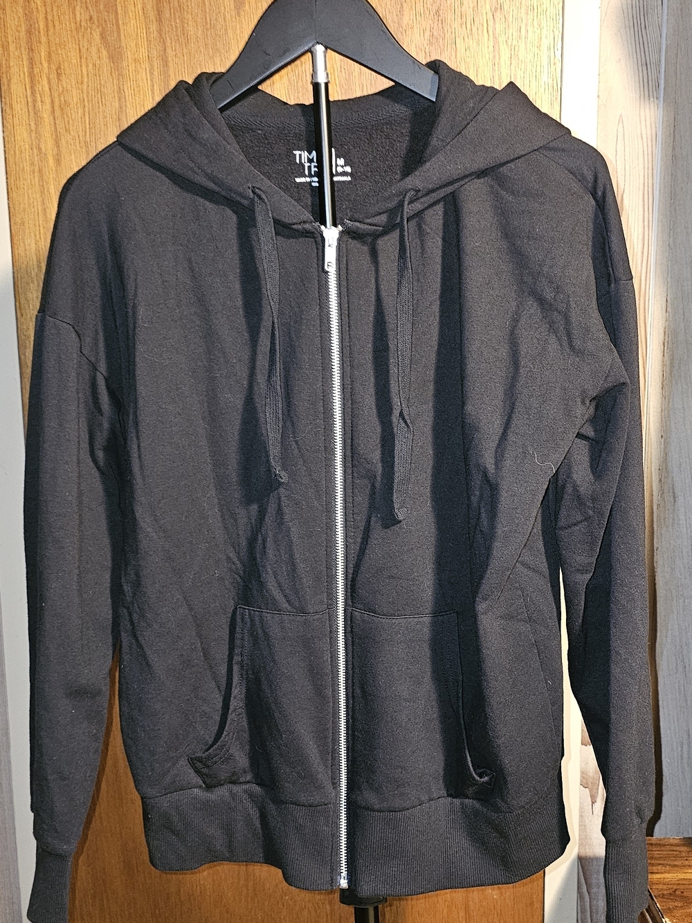 Time and Tru Black Full-Zip Hoodie Sweater
